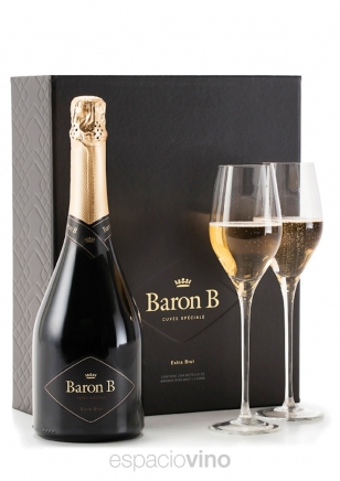 Estuche Baron B Extra Brut + 2 Copas